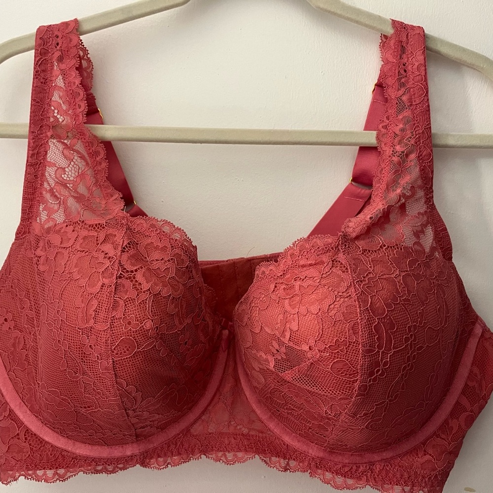 City Chic Boudoir 44DD Lined Pink Lace Bra